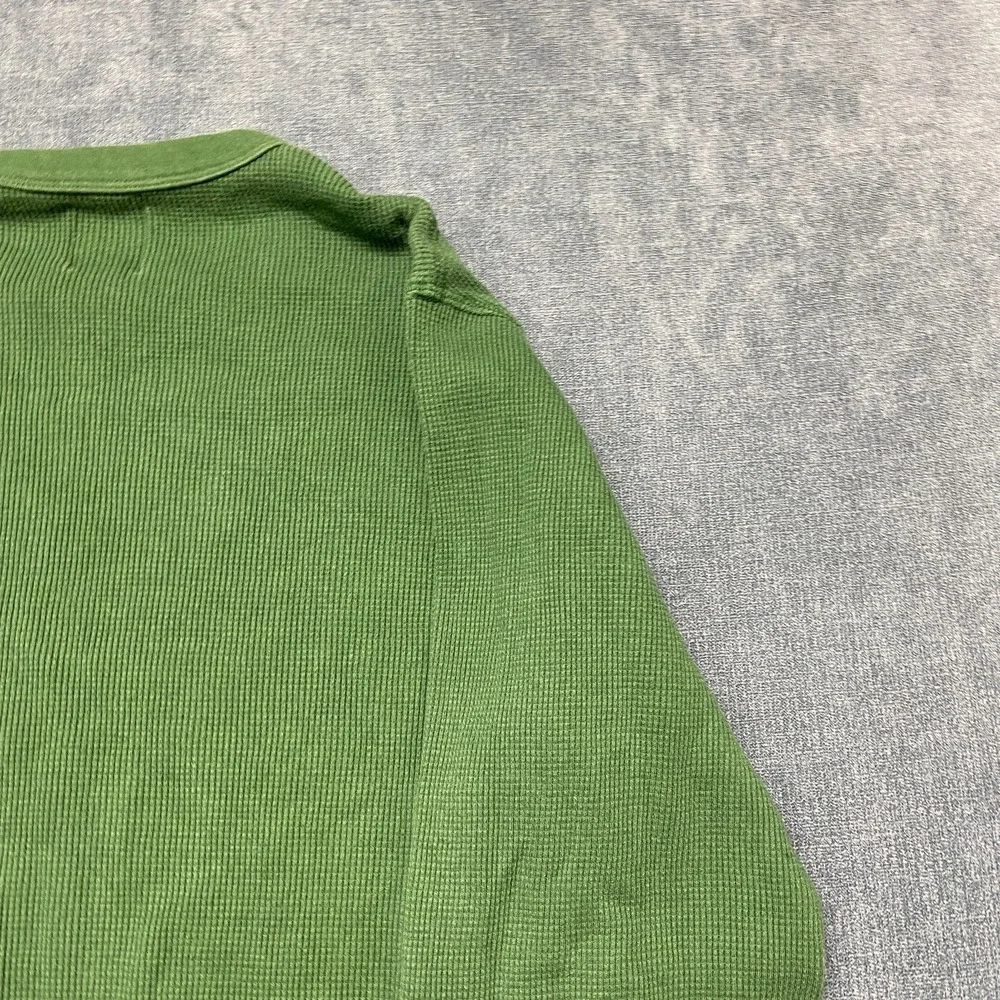 Gap Heavyweight Thermal T Shirt Boys Small Green Long Sleeve Crew Neck Casual